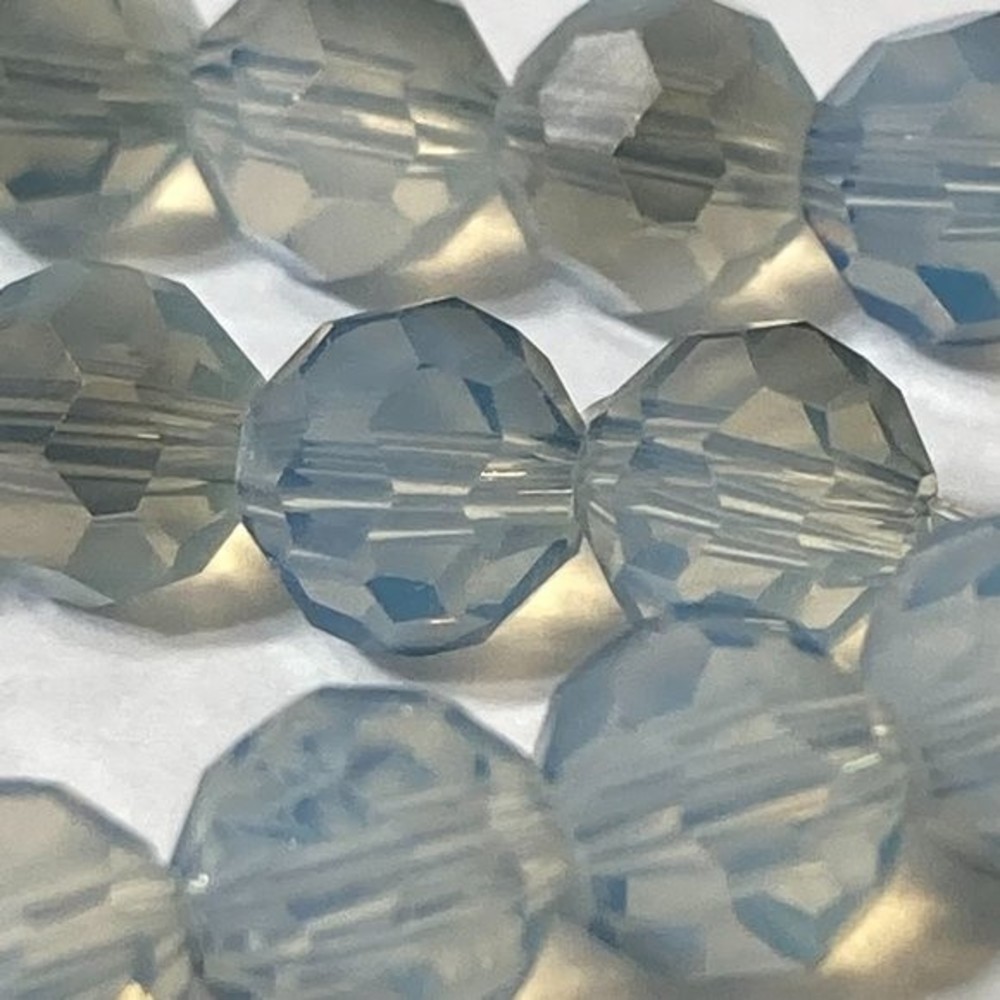 Darice Venezia Crystals 6mm Glass Beads Smokey Light Blue 10 7" Strands